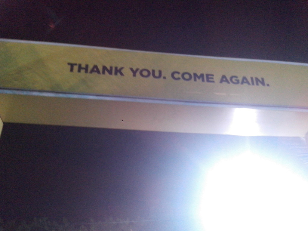 Thank you. Come again.