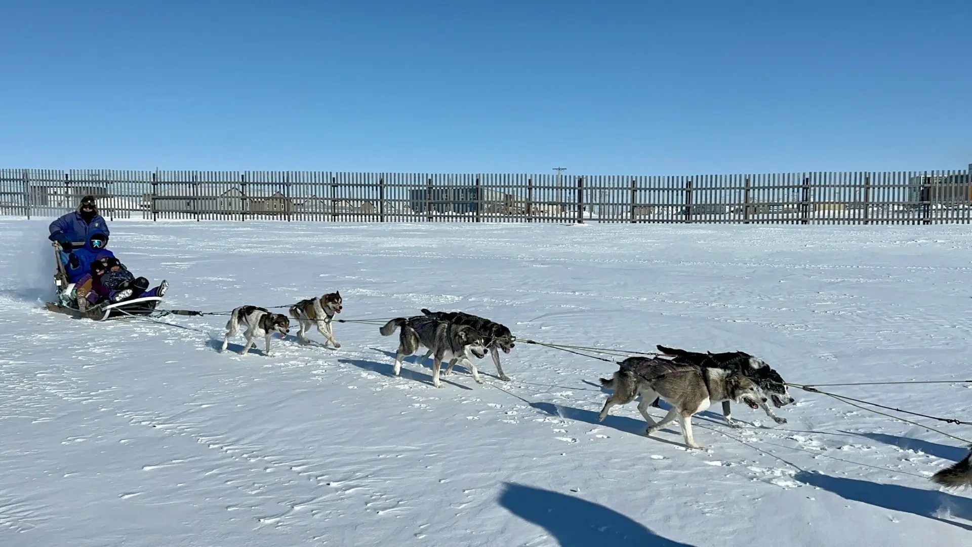 Rachelle getting started on a crowded sled!