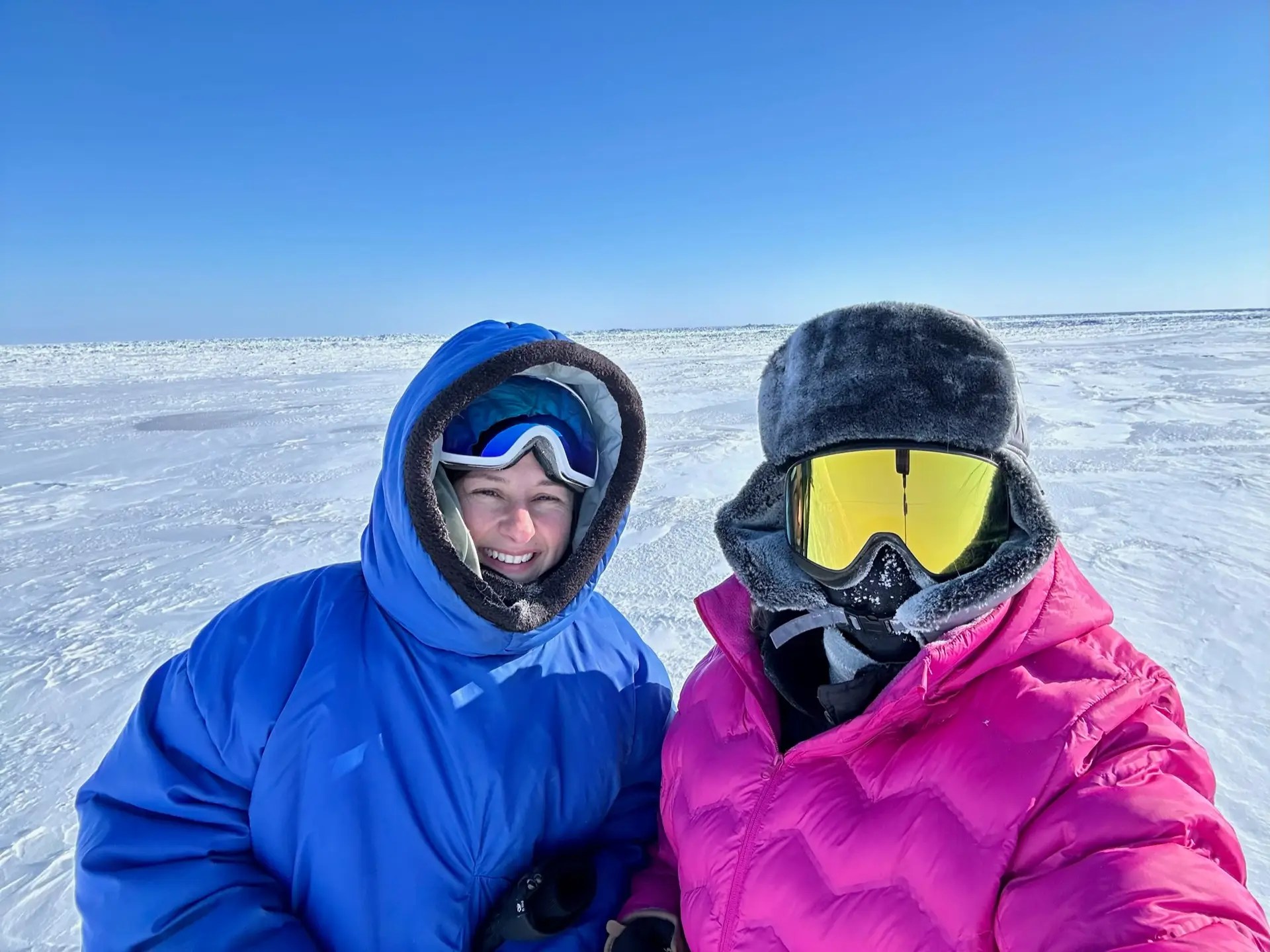 We’re on the beach here. The Arctic is all the choppy ice behind us.