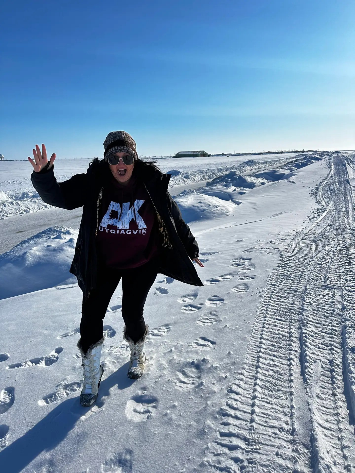 Michelle sowcasing the excitement of everyone