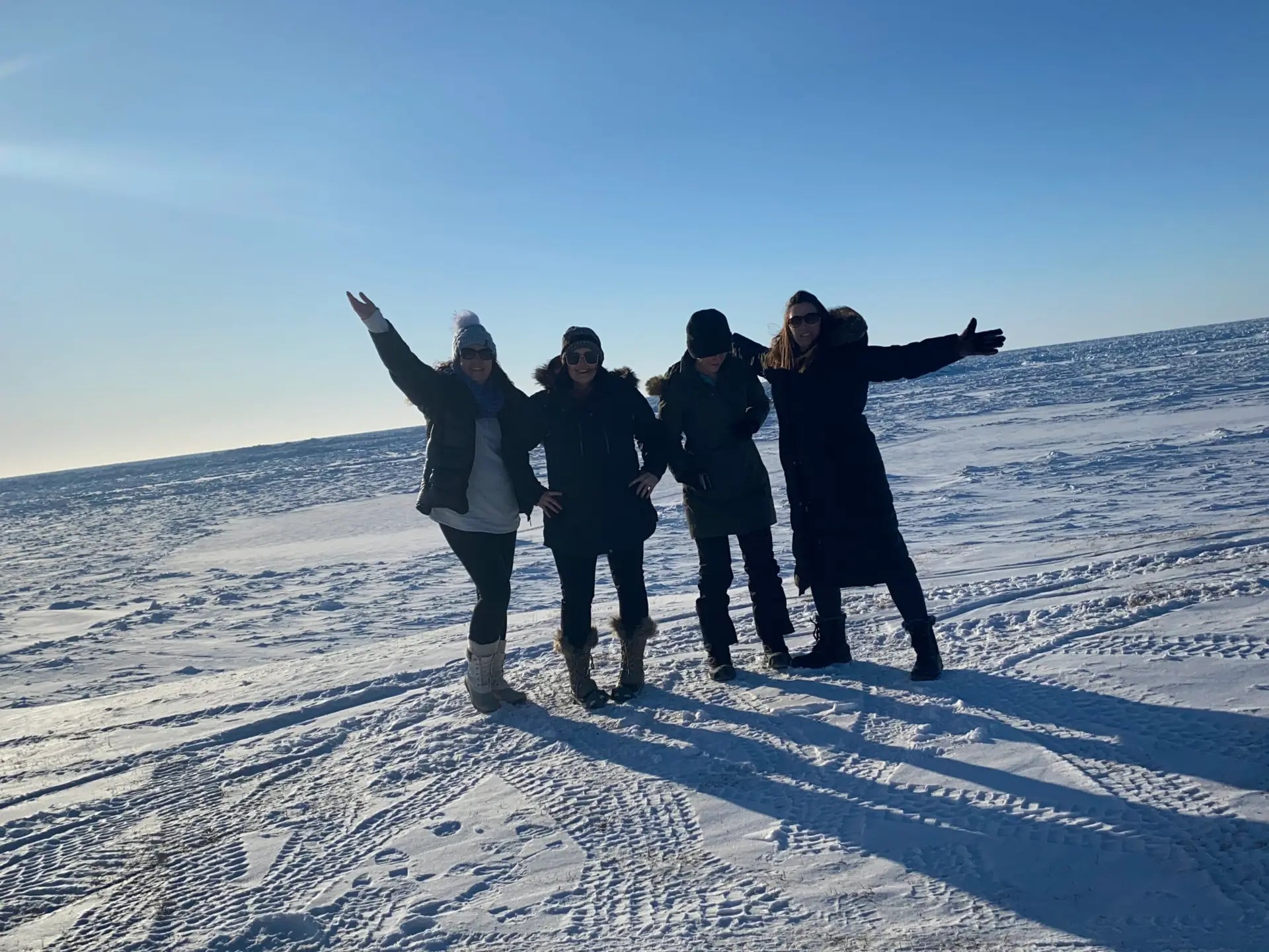 My polar bear chasing crew - Julie, Michelle, Rachelle, me