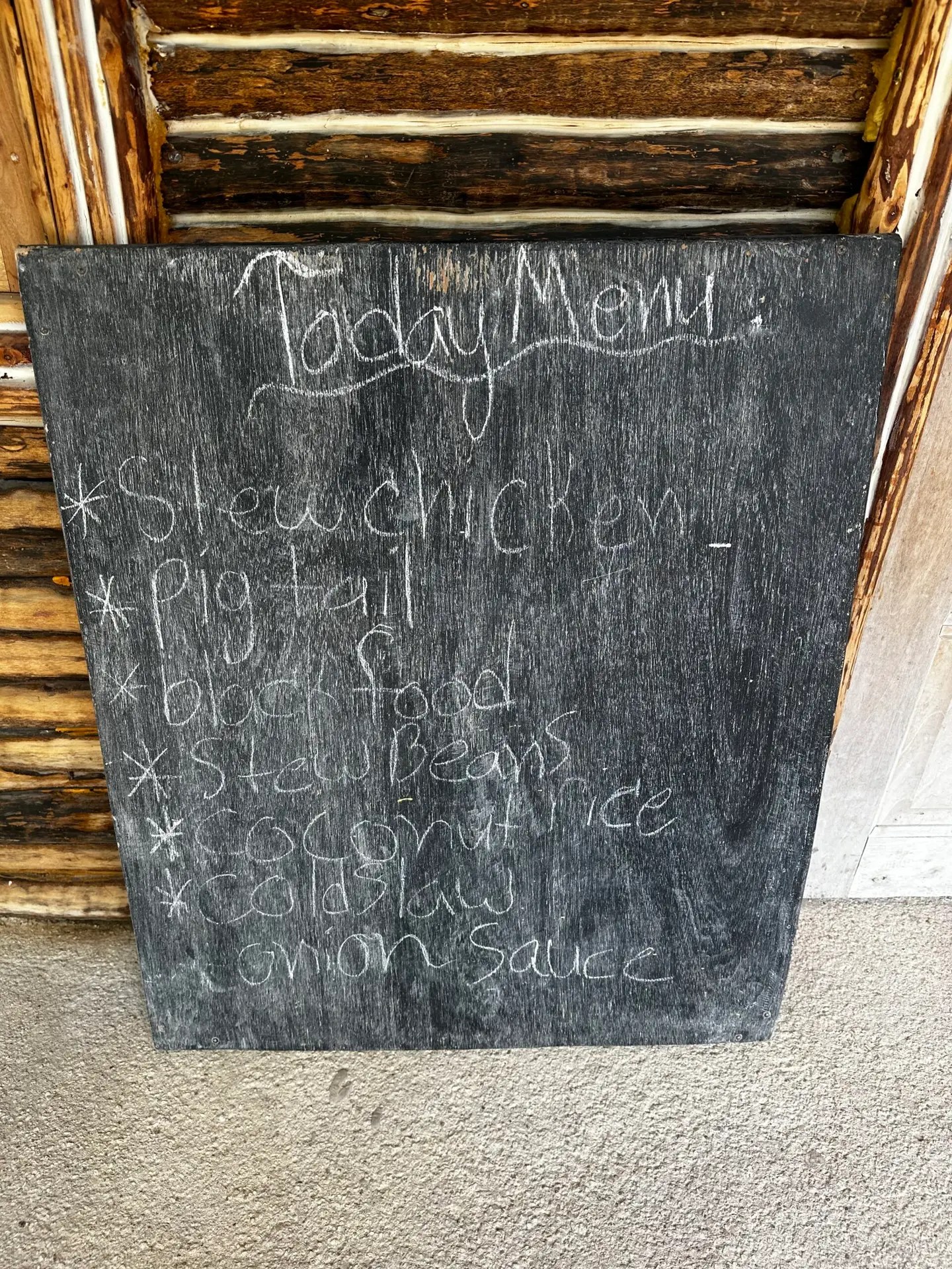 The menu at the iguana sanctuary