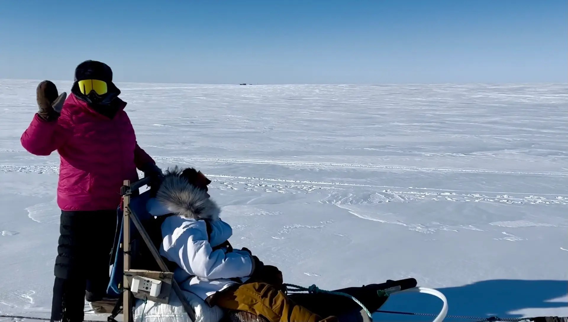 I got to drive the sled and Alan got to enjoy the ride for a bit