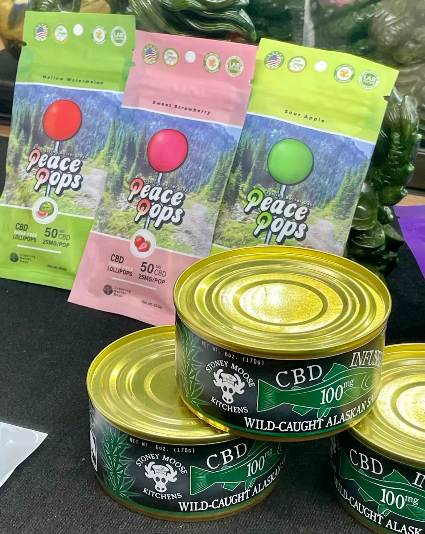 Some of the goods at the Stoney Moose