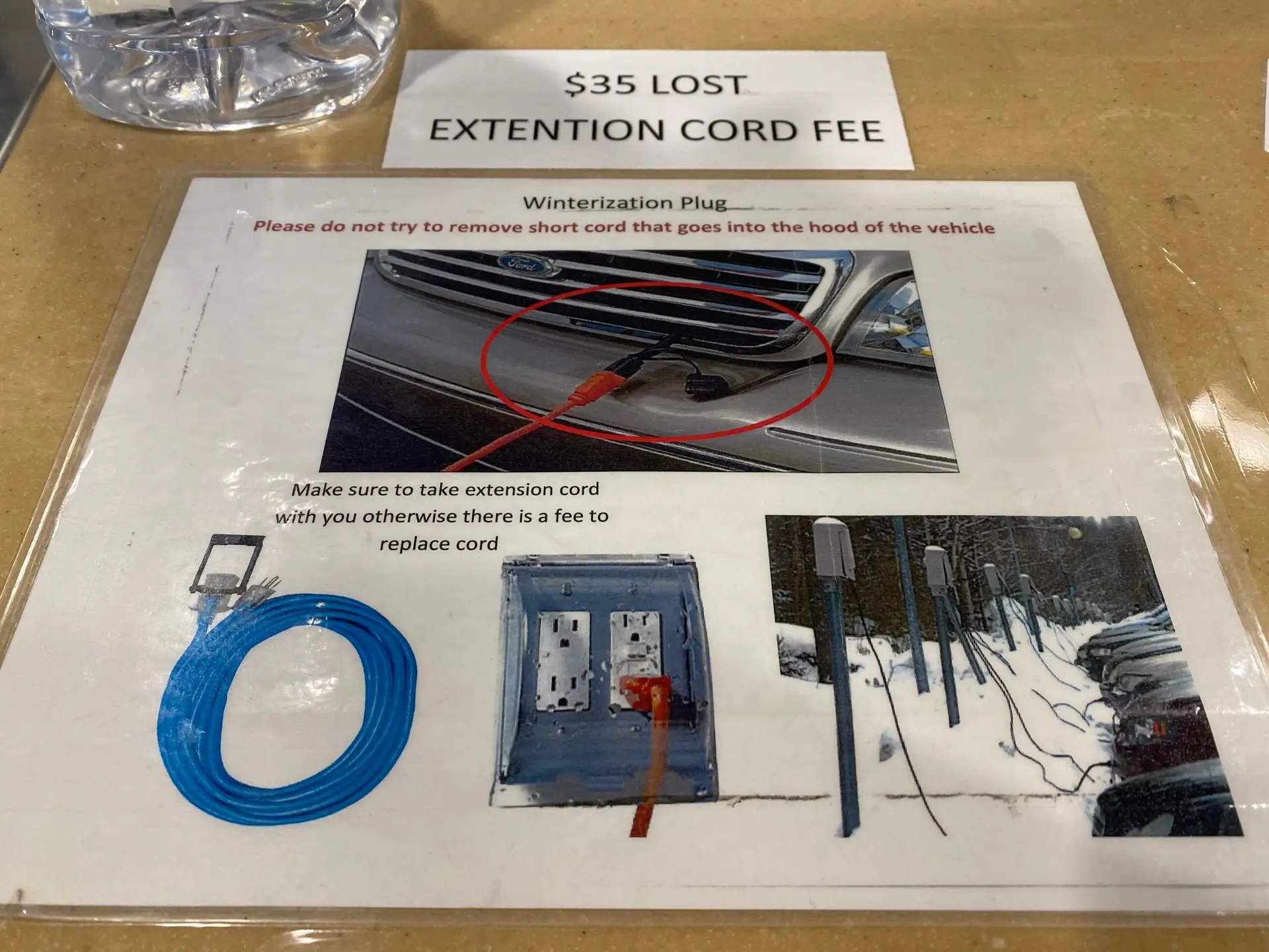 A sign at the car rental