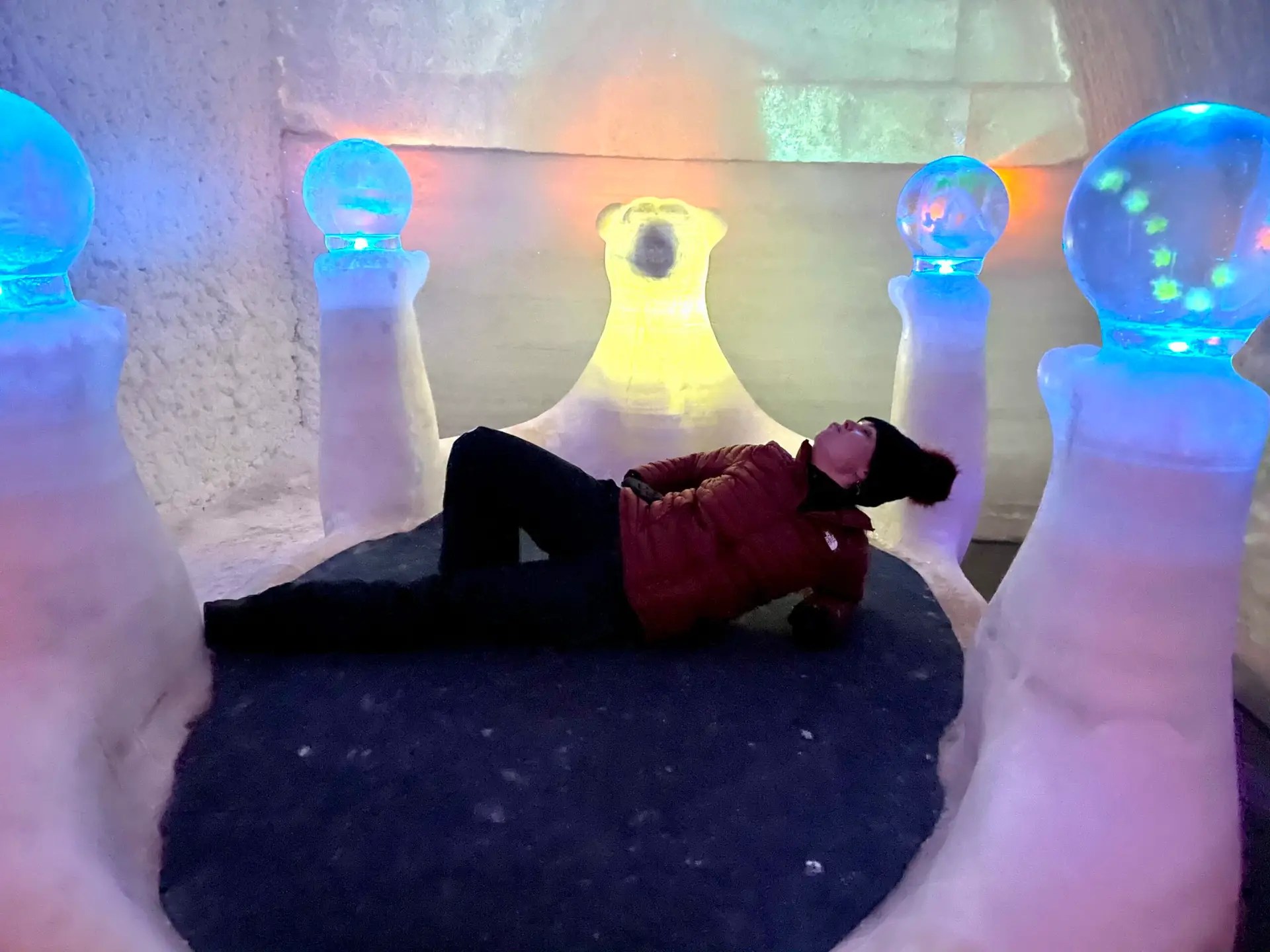 This is how Krystal enjoys an ice bed