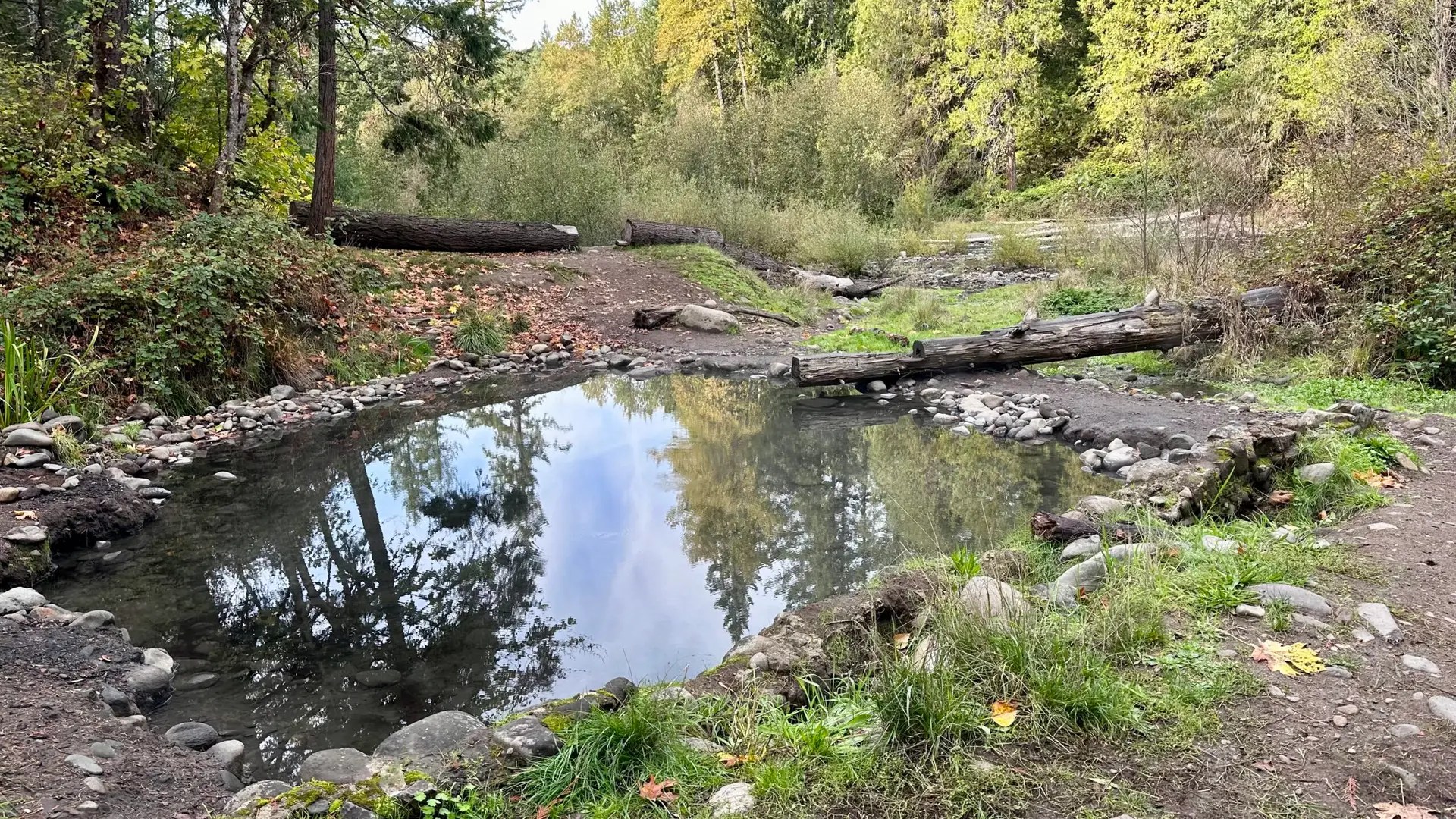 Behind this pool is the river, and in between here and the river are the other small pools with the naked people in them