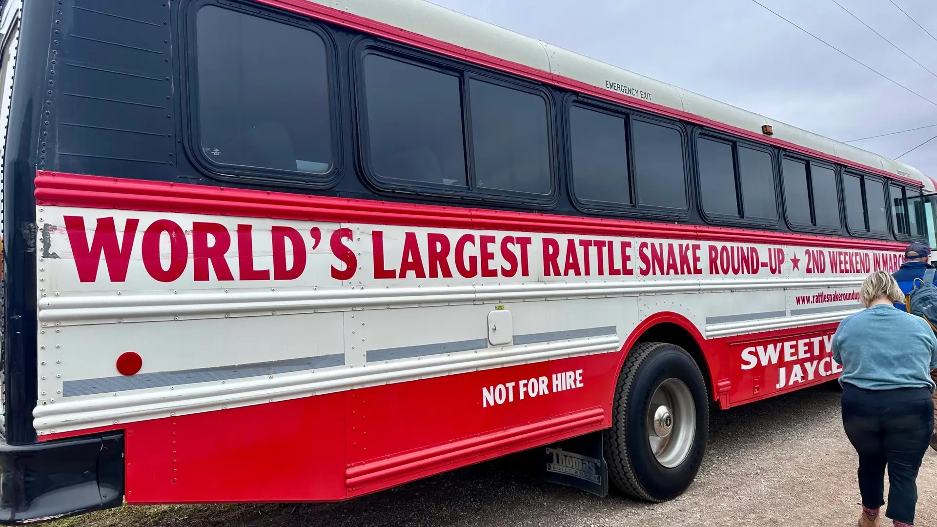 We took this bus about 5 minutes away to a rattlesnake den