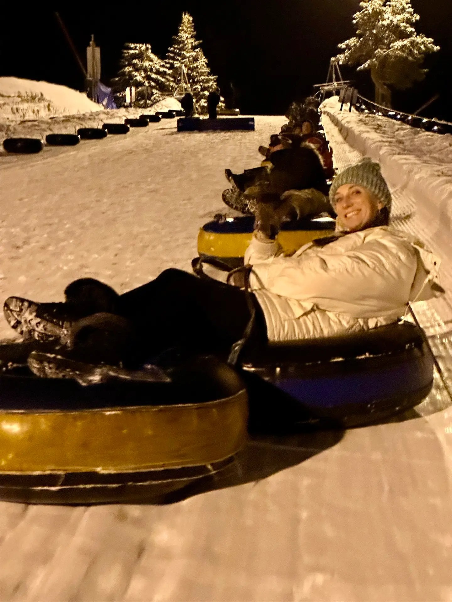 Cruising up the tubing hill!