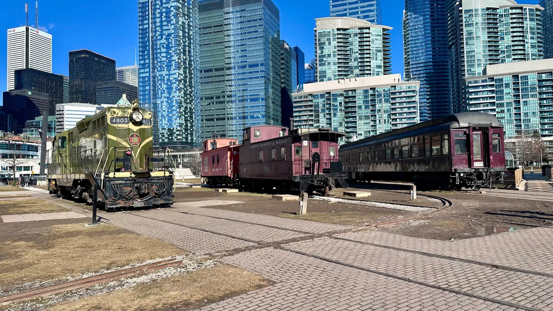 The train museum at Steam Whistle Brewing