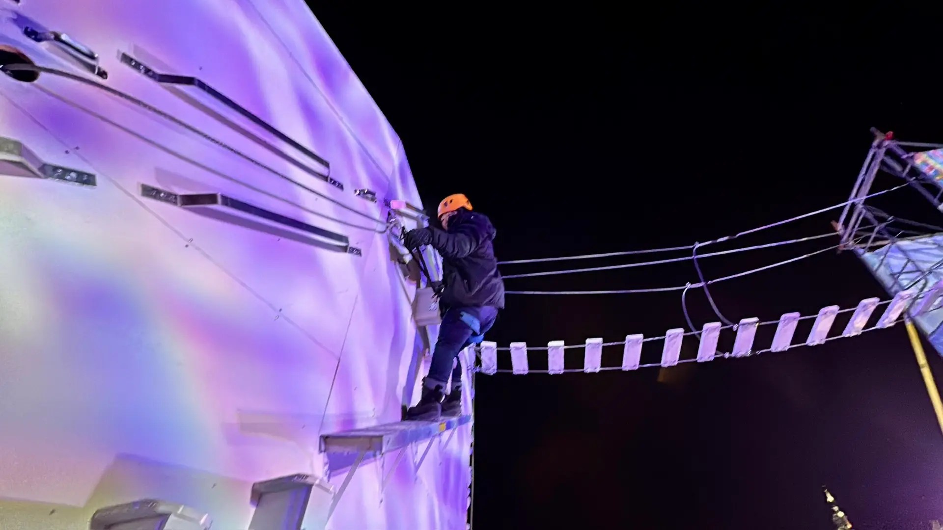 Tiff doing some rock climbing