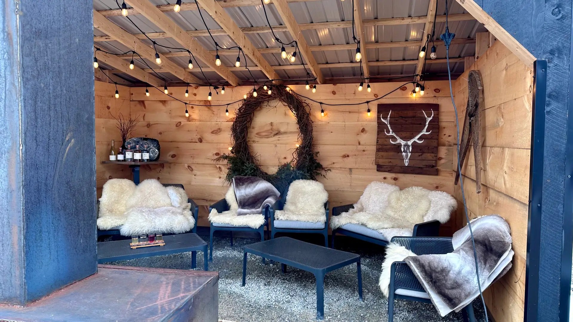 The outdoor seating area