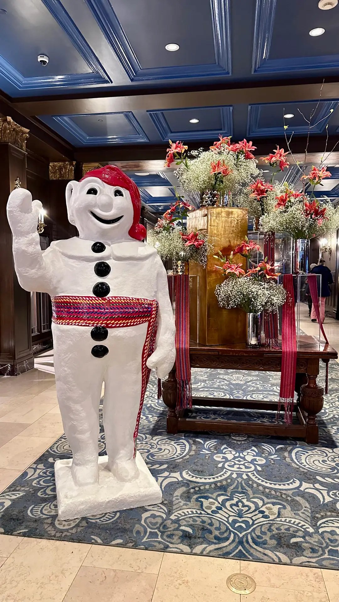 Bonhomme inside Chateau Frontenac