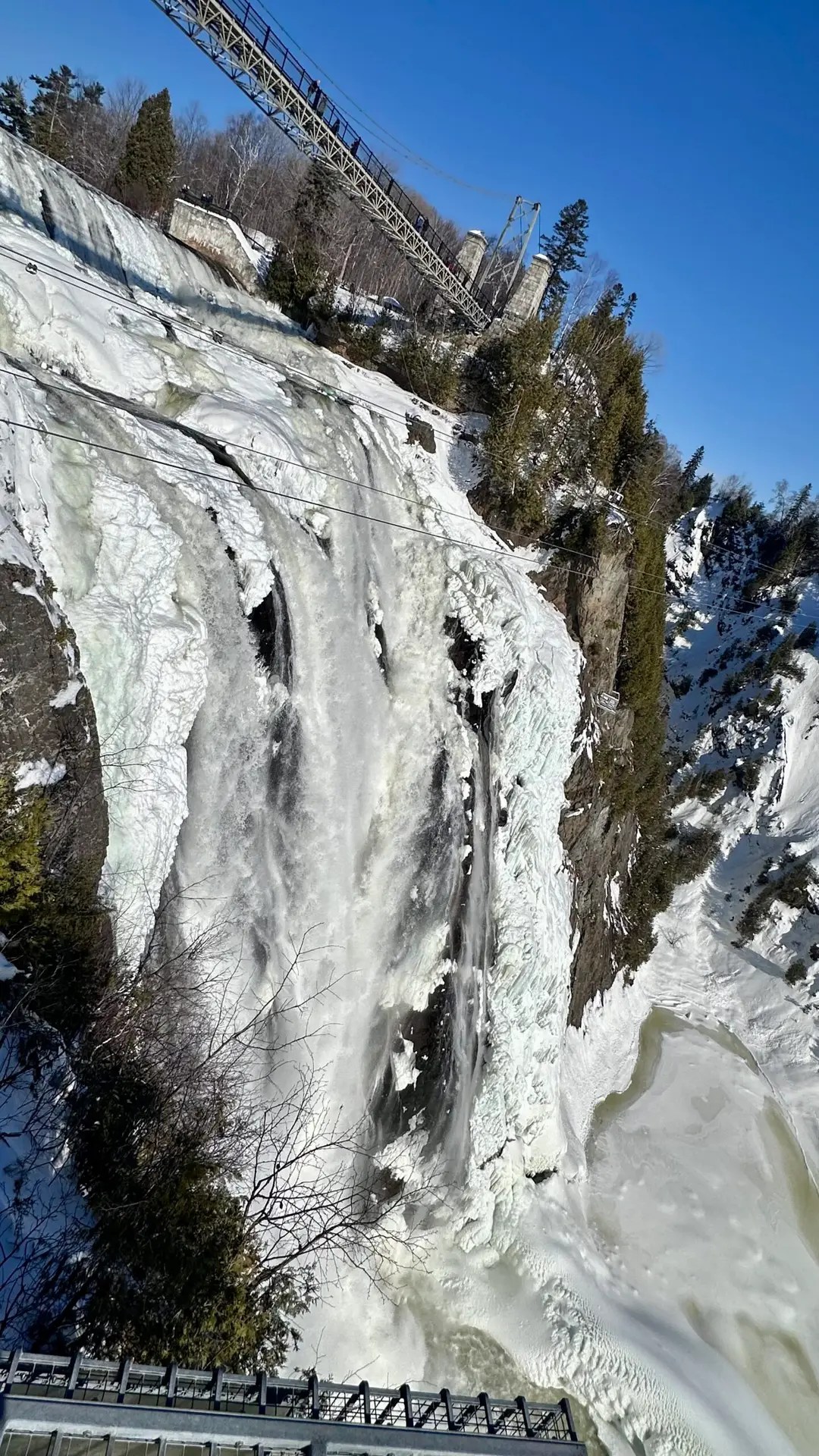 Looking down the falls