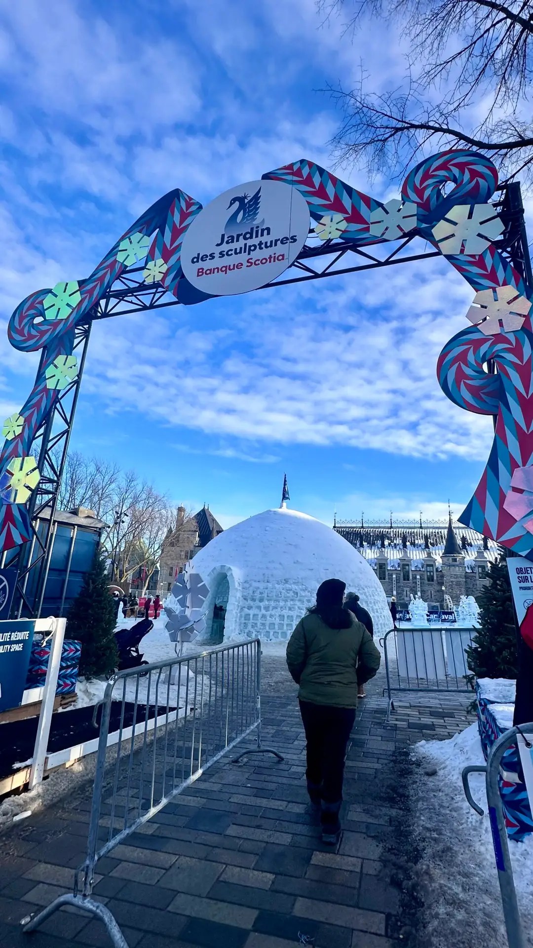 The igloo and ice sculpture area