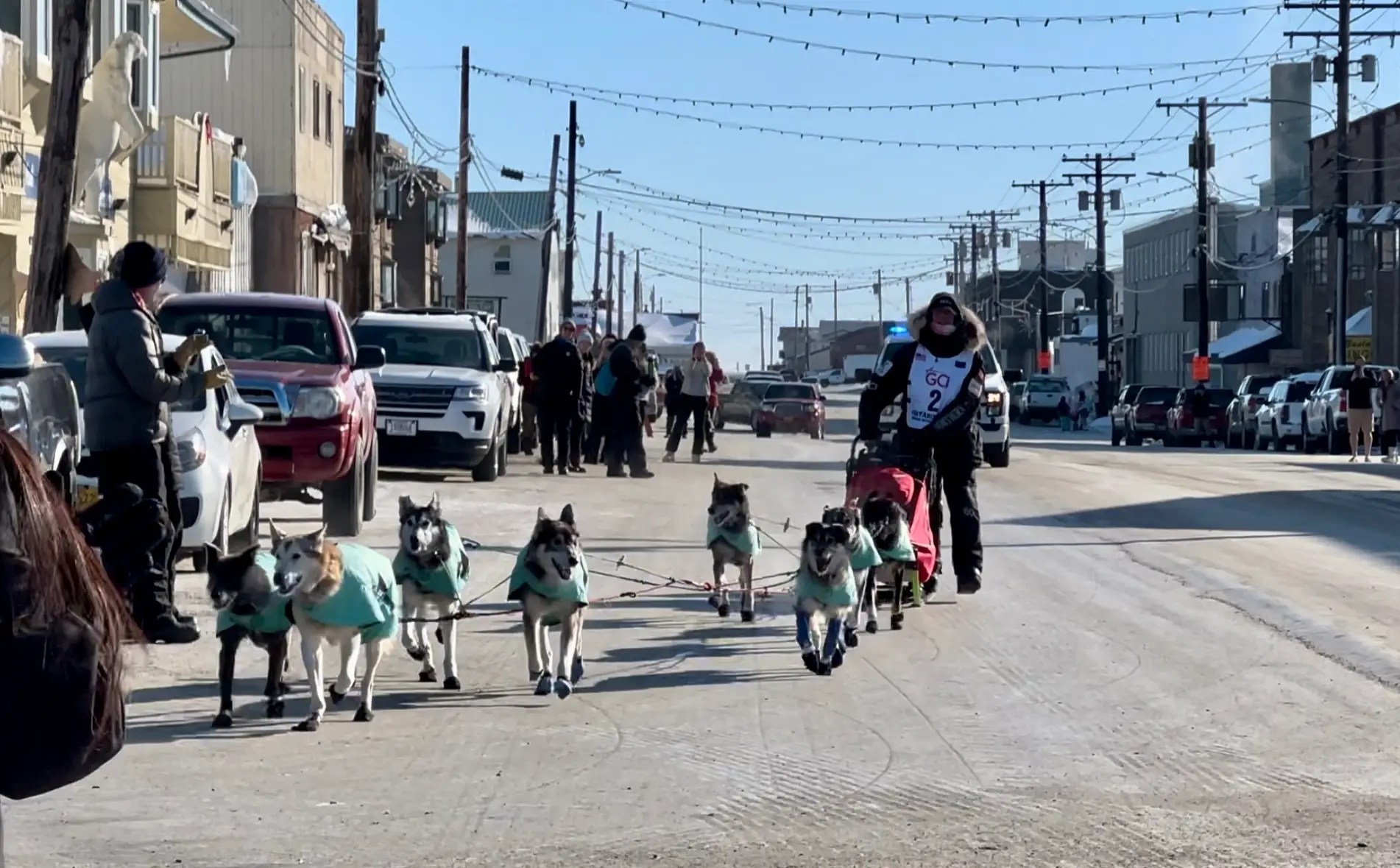 Anna Berington's dogs, in 21st place, were so excited to see people they couldn't keep straight, lol
