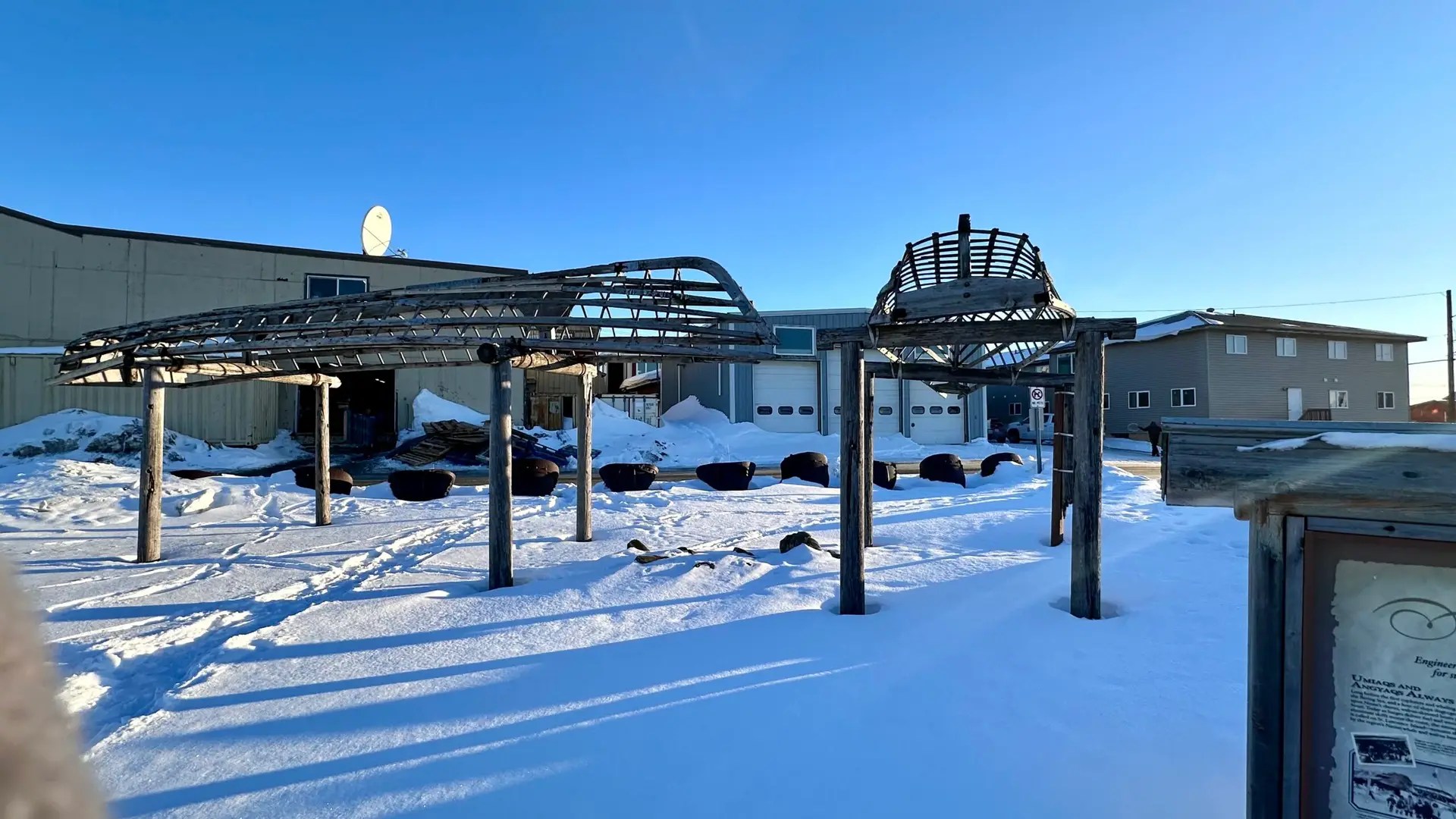 The umiaqs in Anvil Square