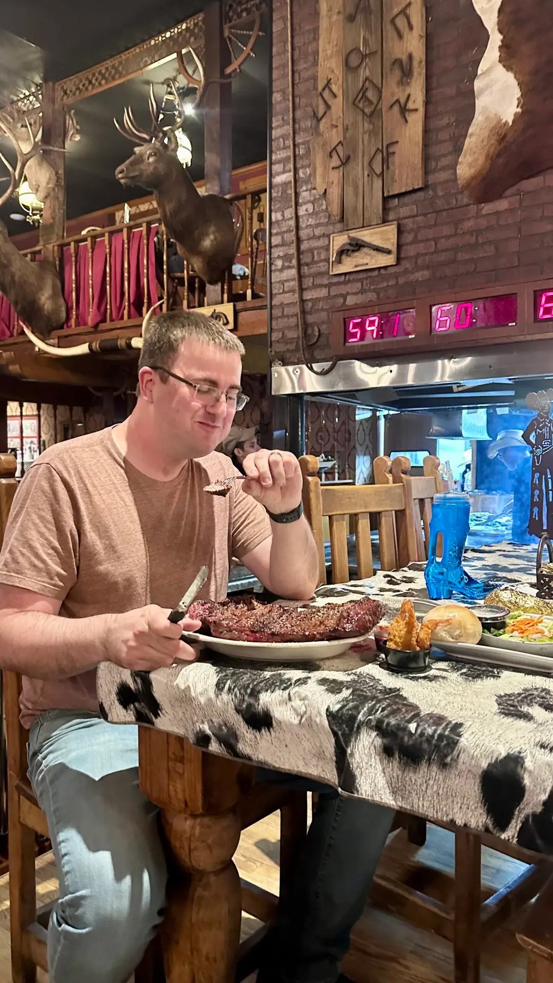 Mitchell from Ohio attempted the steak challenge! He’s just getting started.