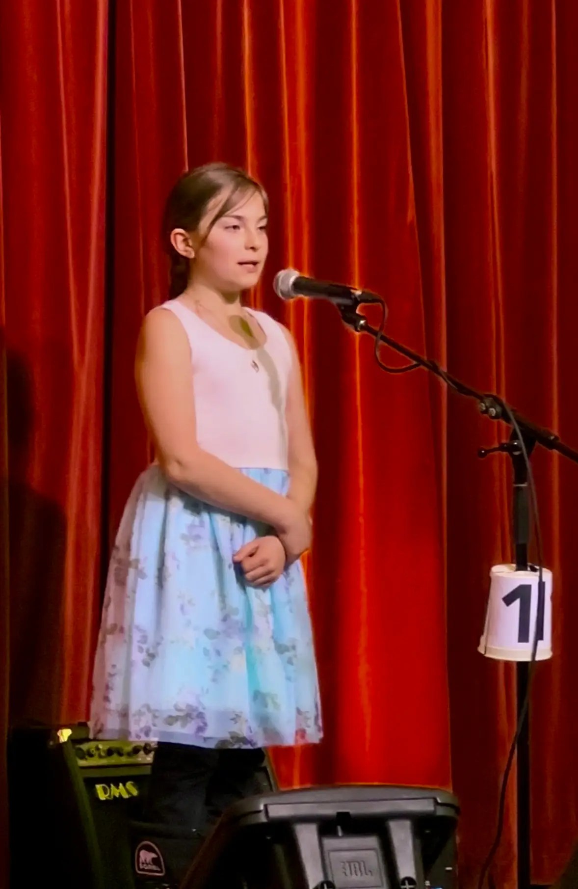 This 10 year old recited a poem for extra credit for her writing class.