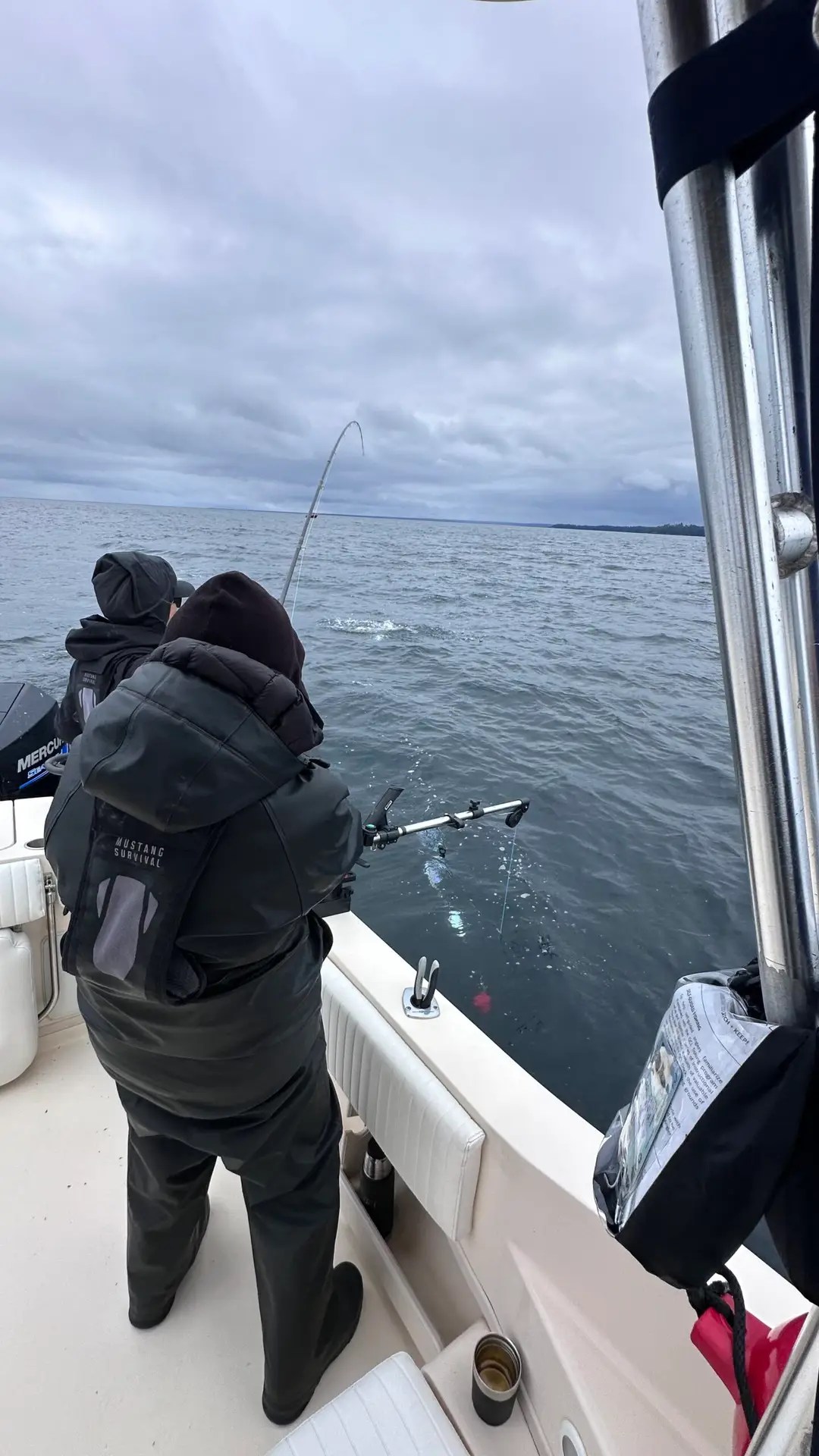 Mom working on a fish.