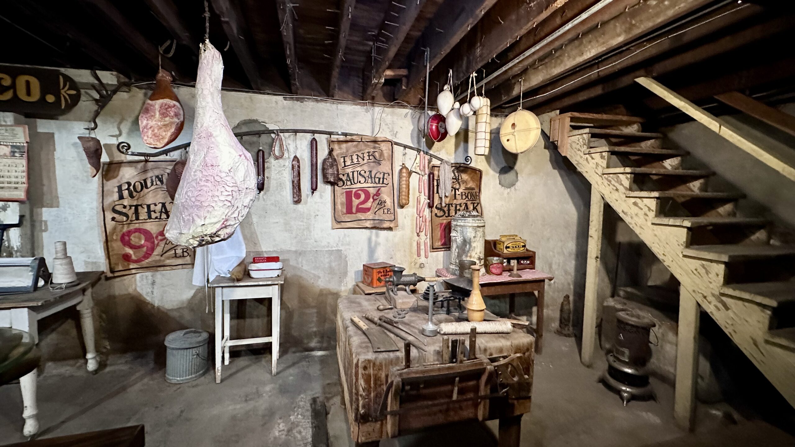Meat market with original stairs