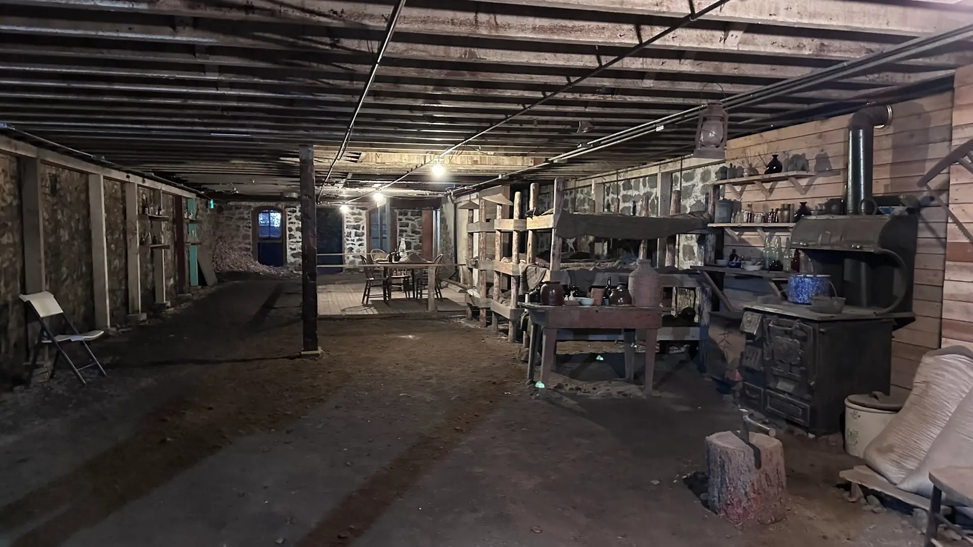 The jail. The bunks are a guess...they have no idea how they actually slept down here.