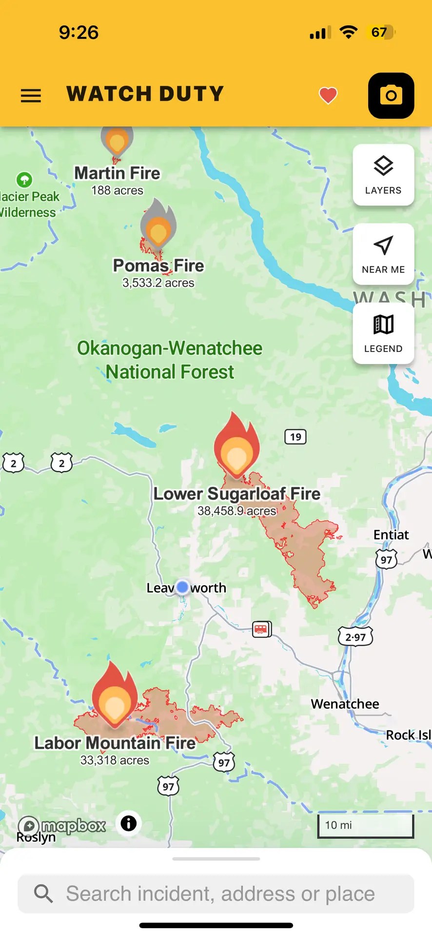 Right in the middle of the fires!