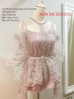 Amalfi Brocade Dusty Pink with Belt