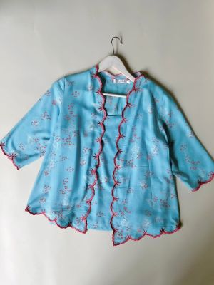 Vintage Batik Kebaya Kembang Ayu Biru