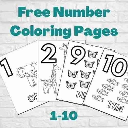 Image for Preschool Number Coloring Pages 1-10 (Free Printable!)