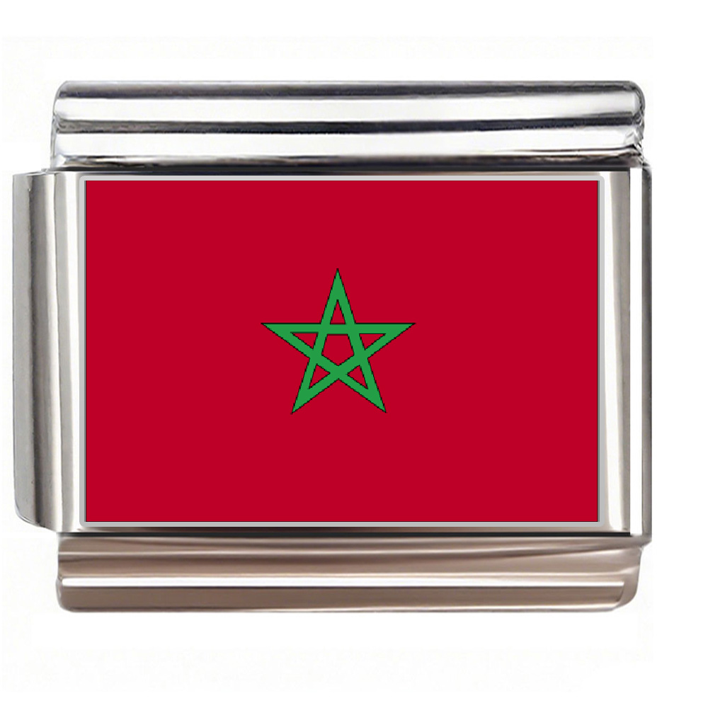 Morocco Flag Italian Charms Bracelet