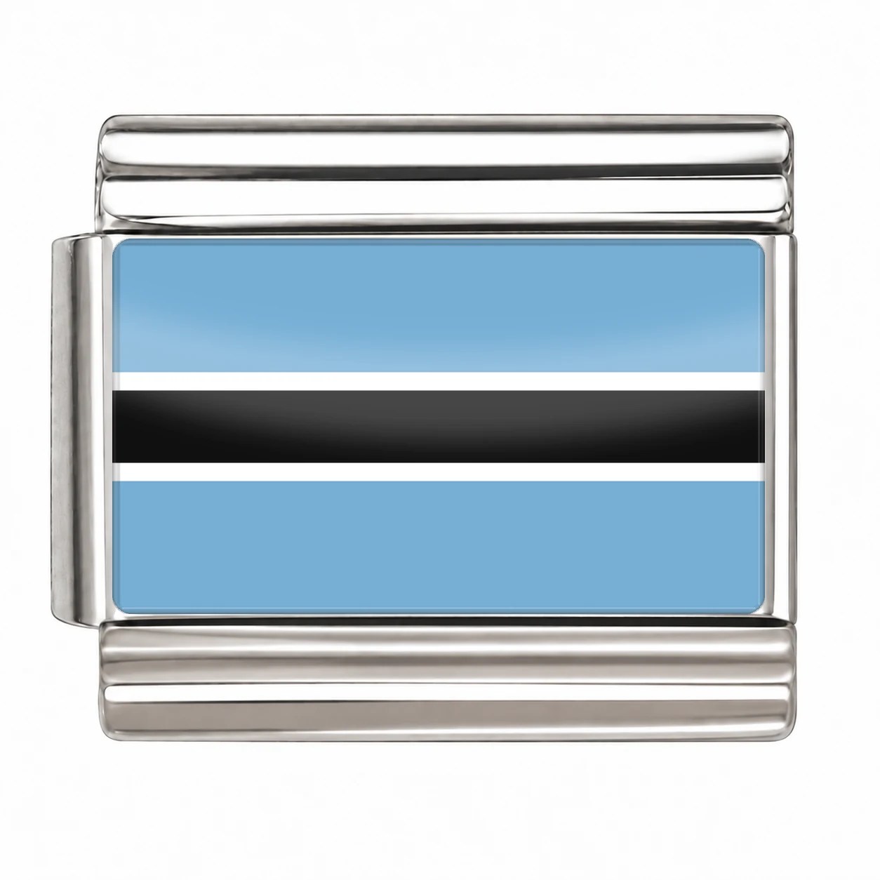 Botswana Flag - Silver