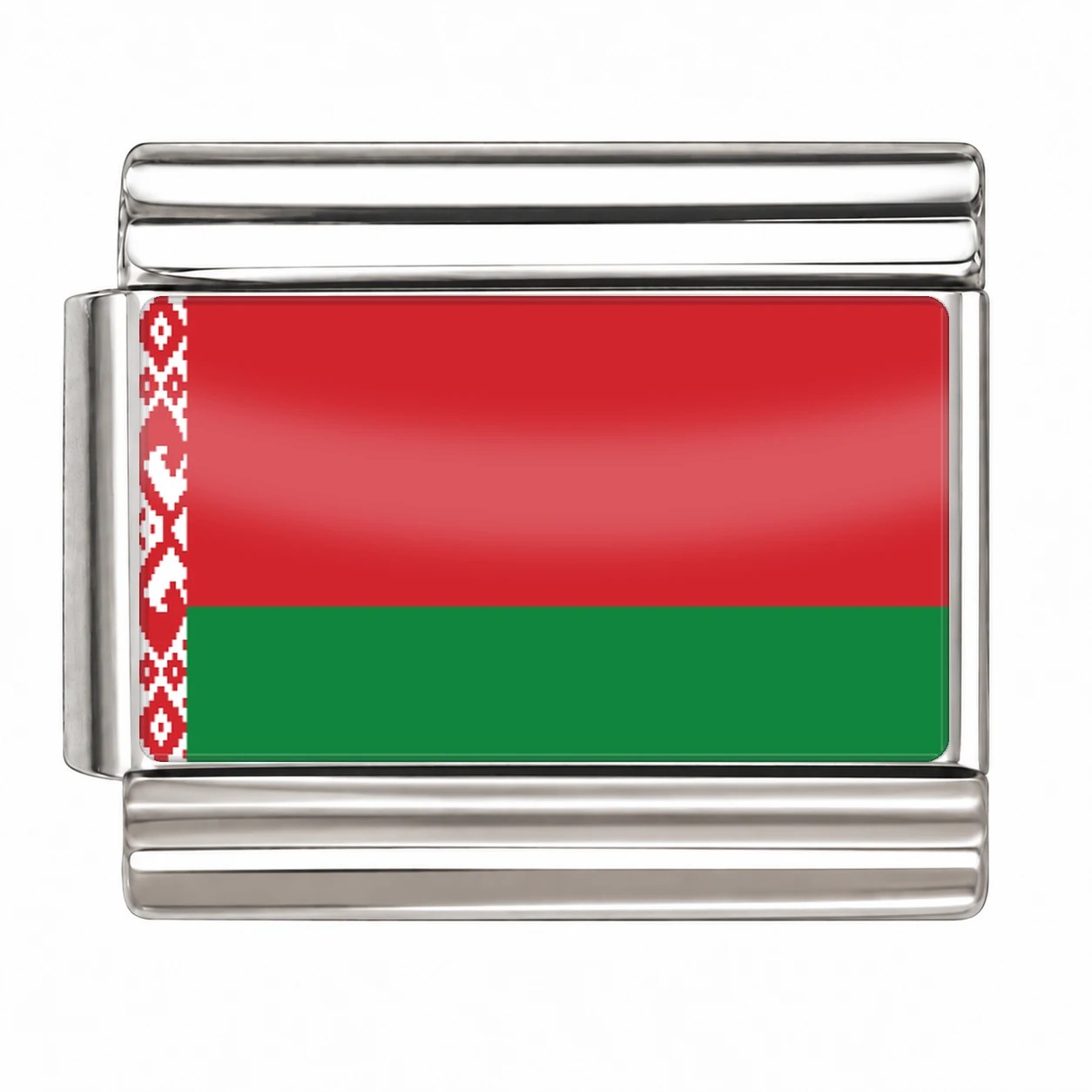 Belarus Flag - Silver