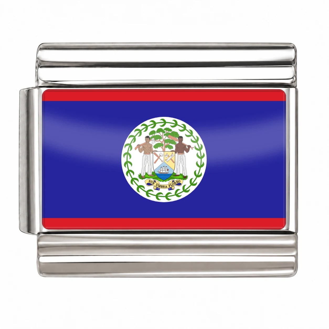 Belize Flag - Silver