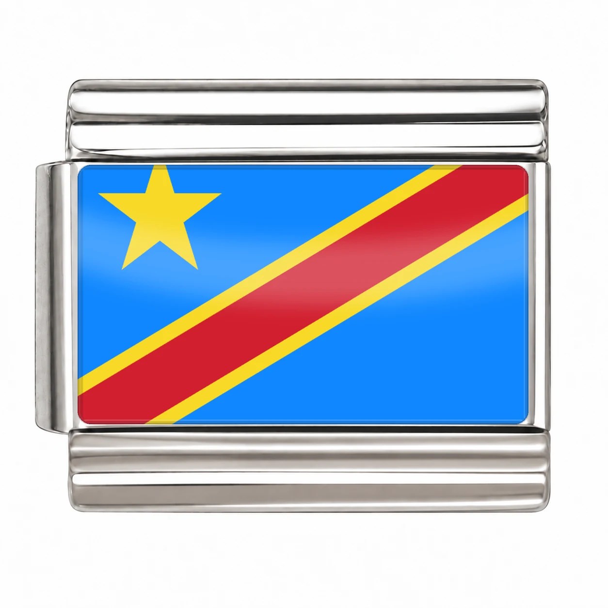 DR Congo Flag - Silver