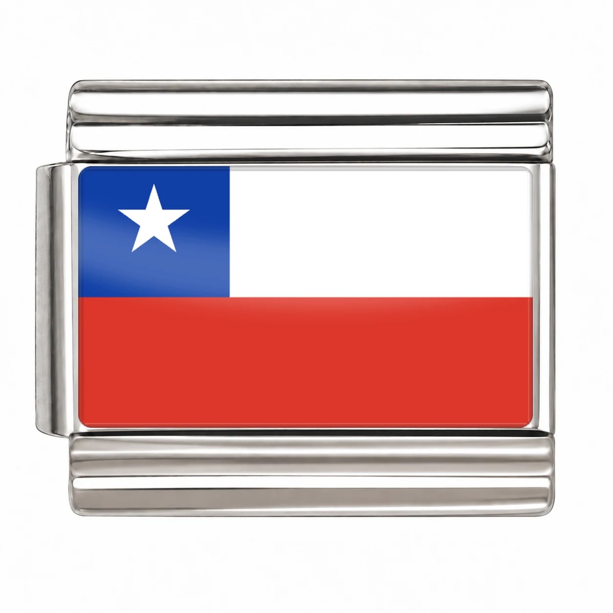 Chile Flag - Silver
