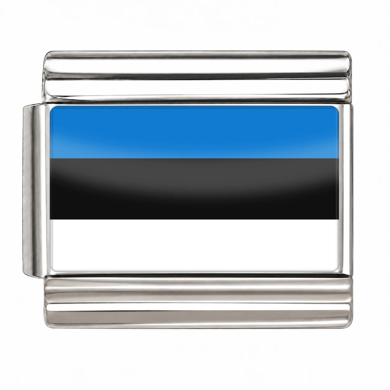 Estonia Flag - Silver