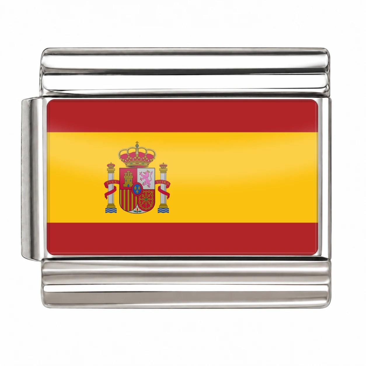 Spain Flag - Silver