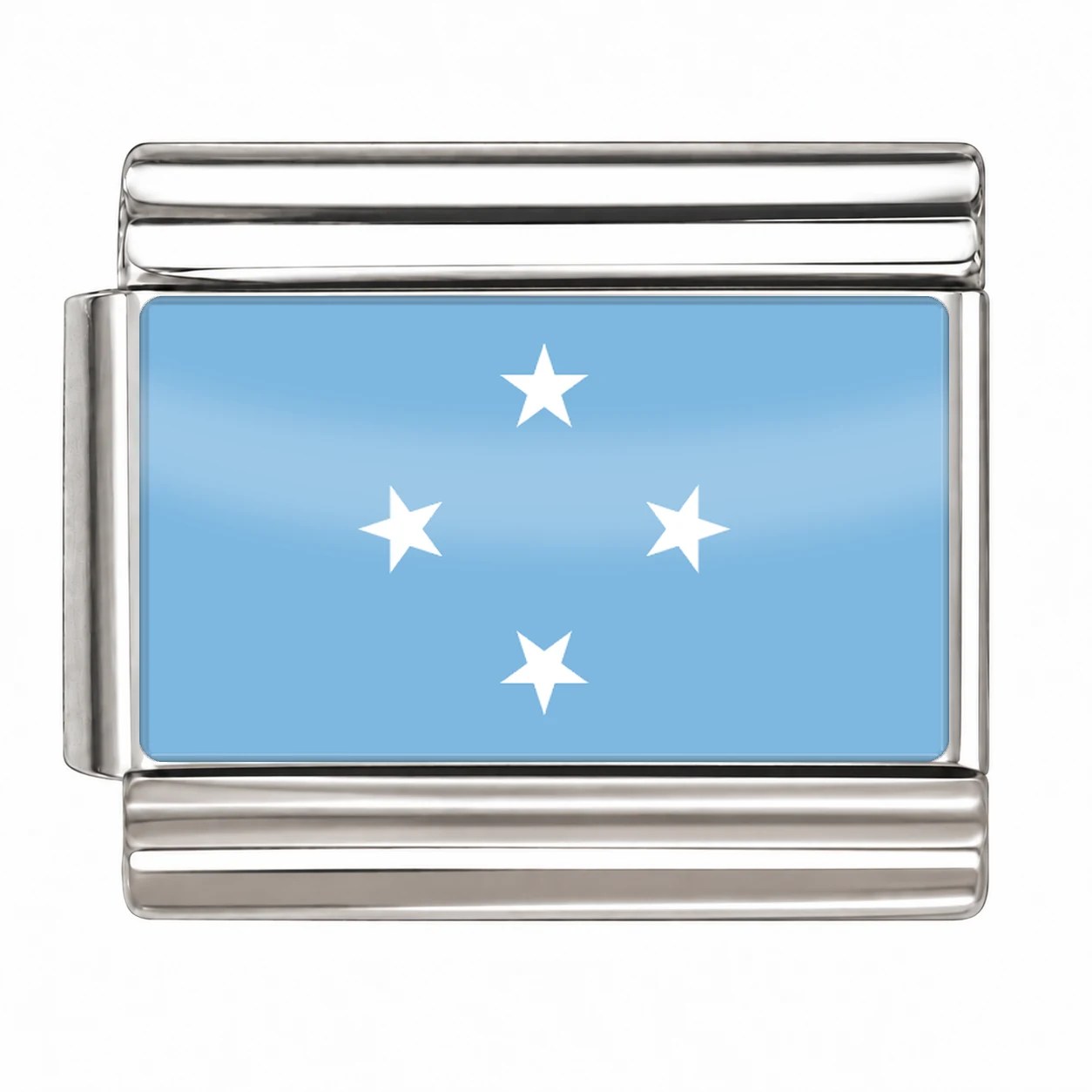 Micronesia Flag - Silver