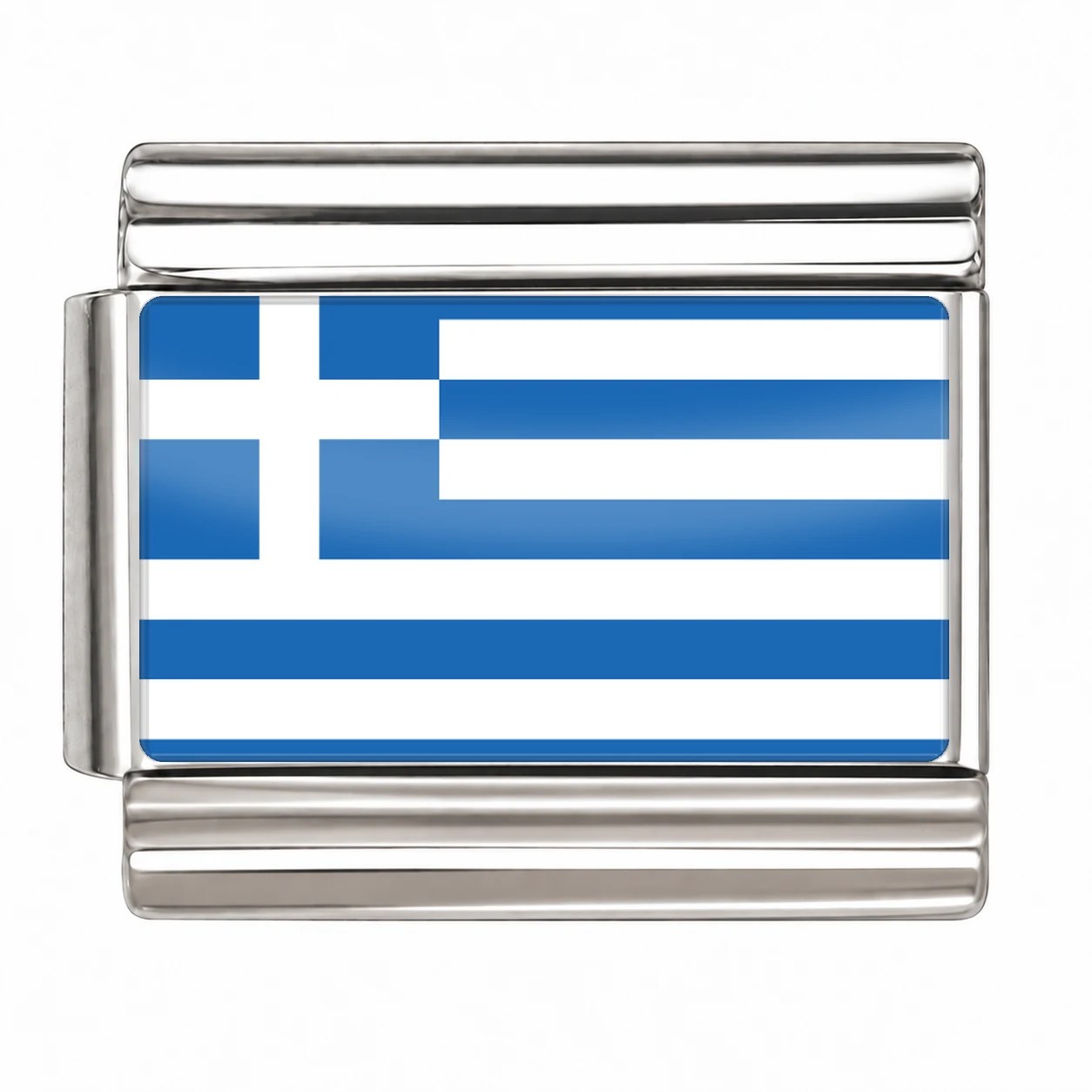 Greece Flag - Silver