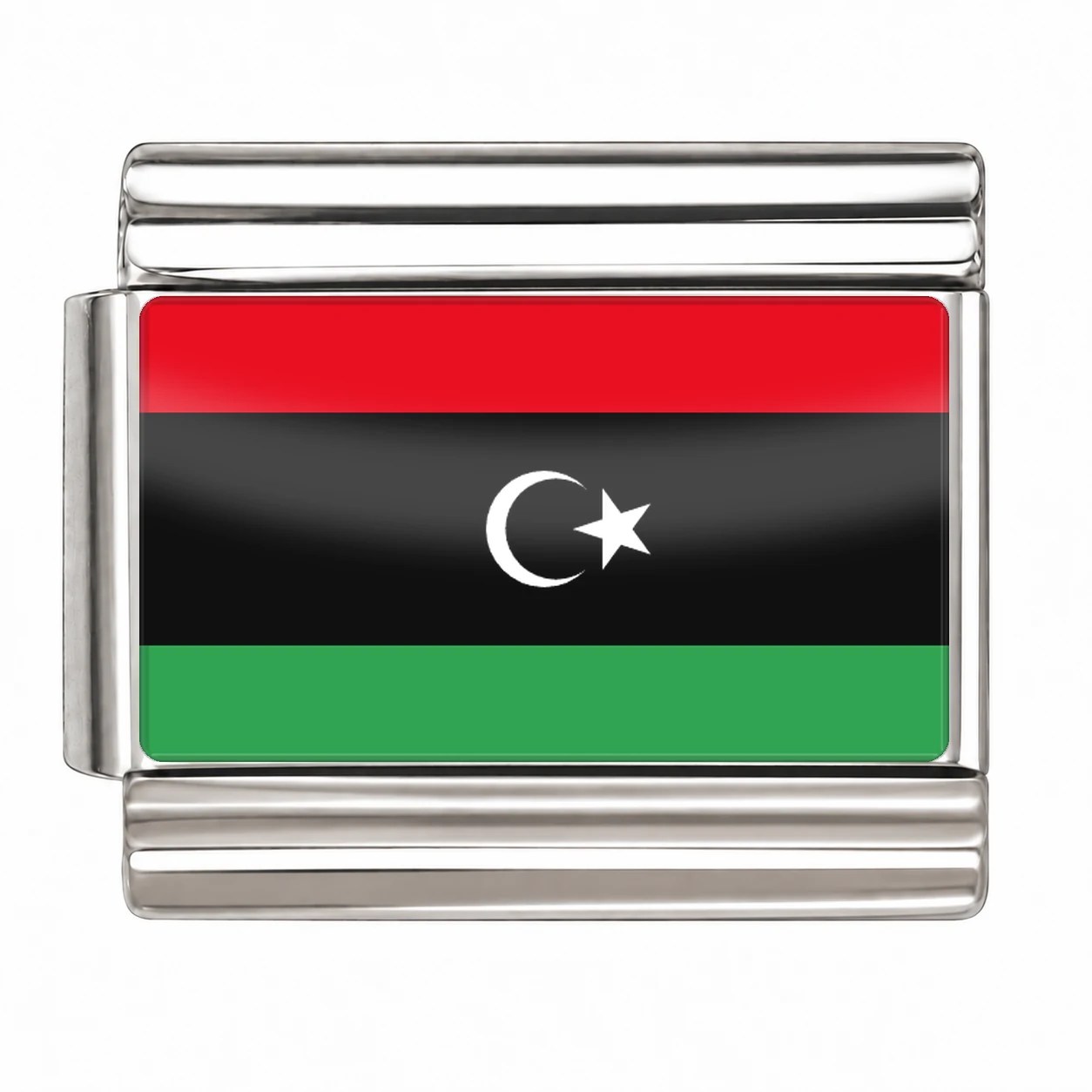Libya Flag - Silver
