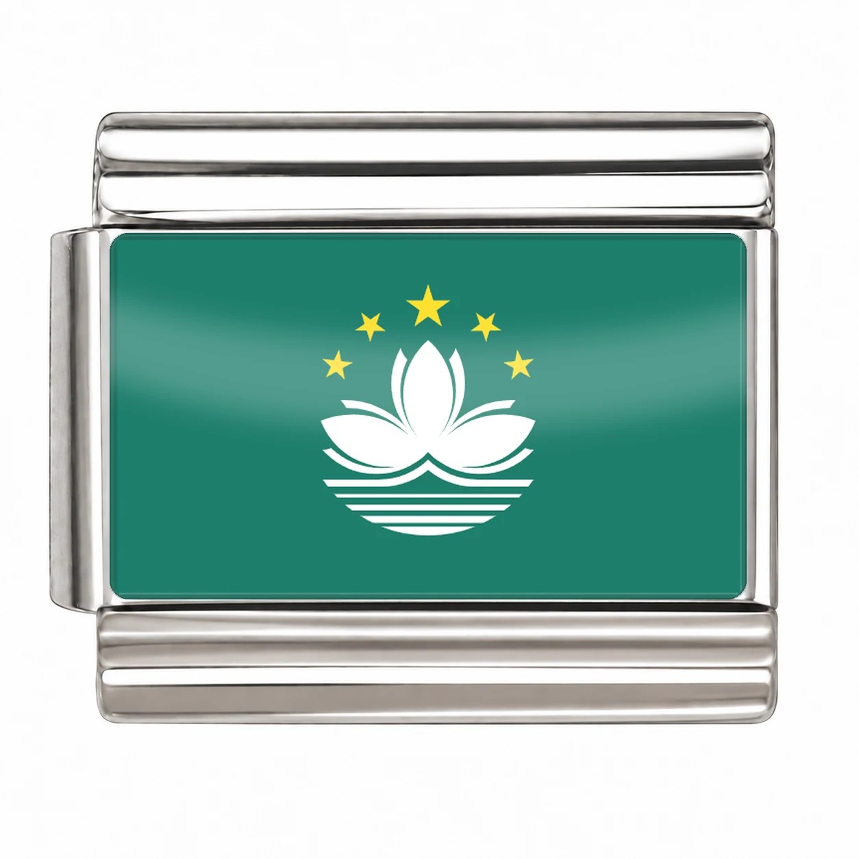 Macau Flag - Silver