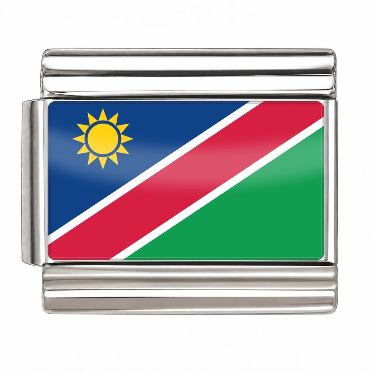 Namibia Flag - Silver