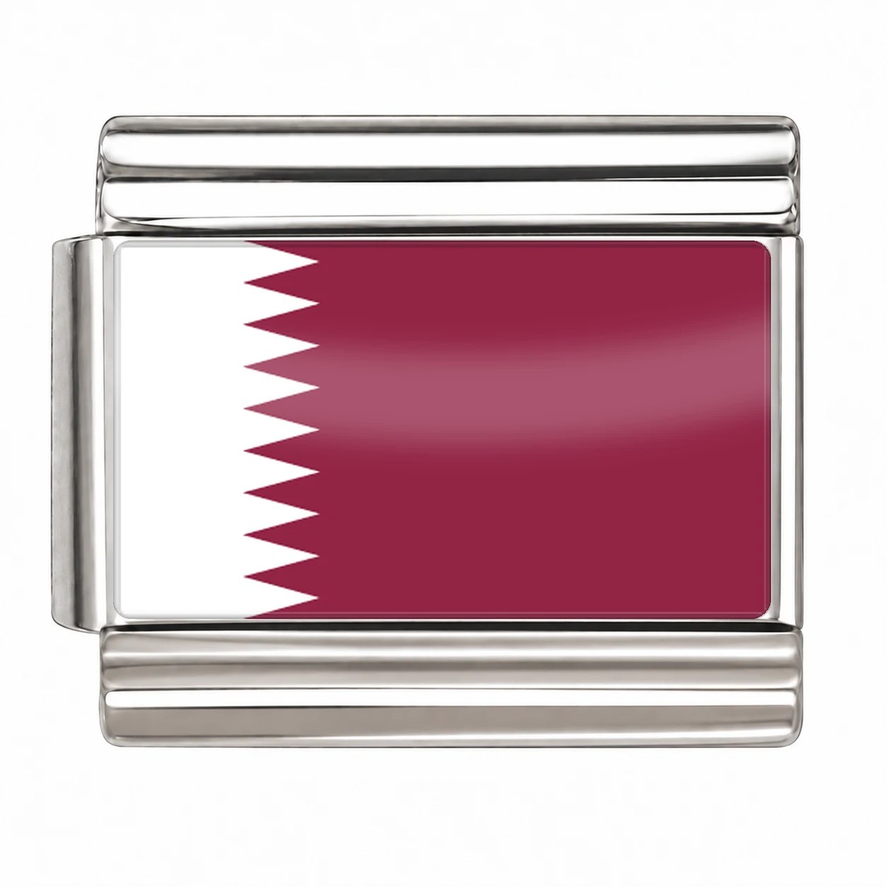 Qatar Flag - Silver