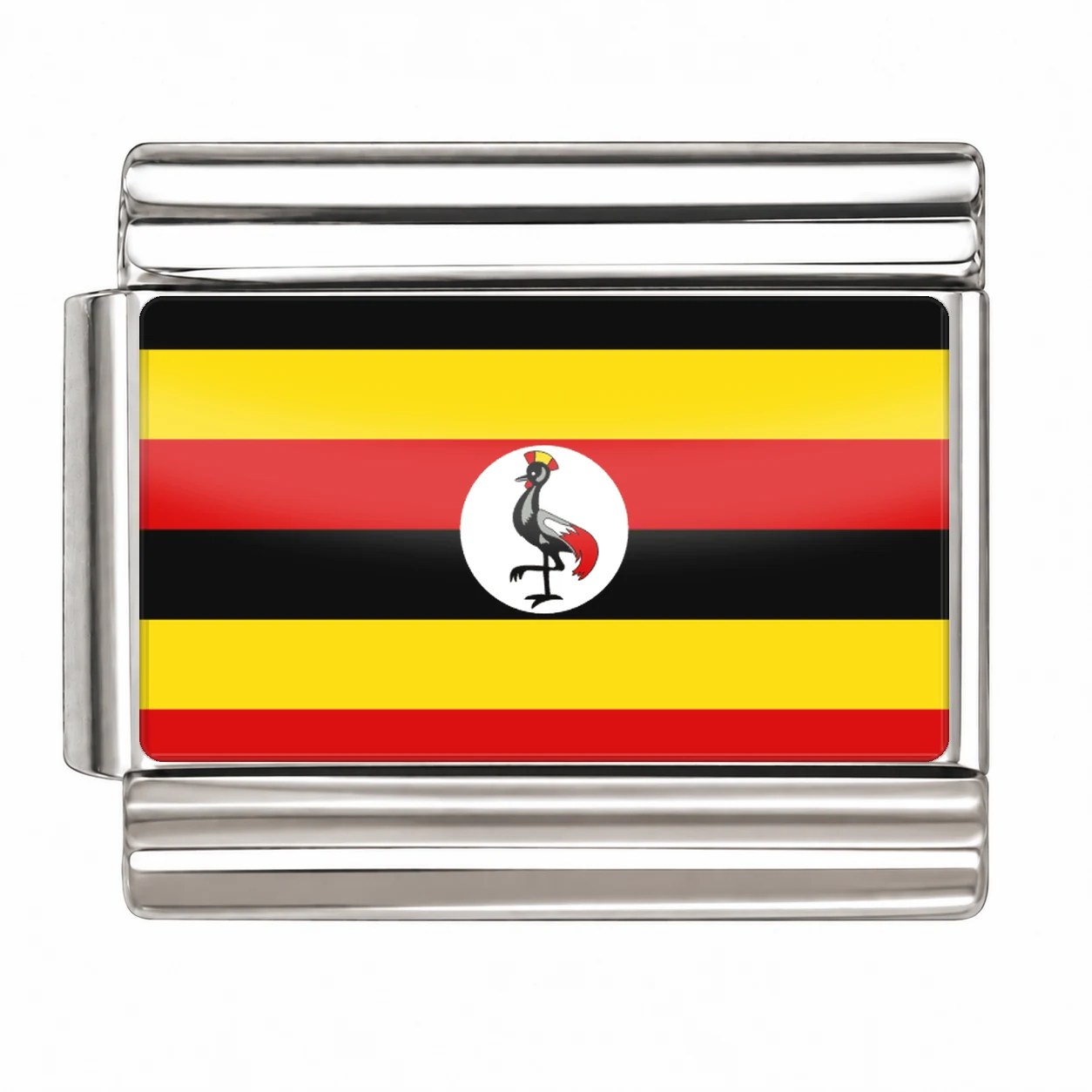 Uganda Flag - Silver