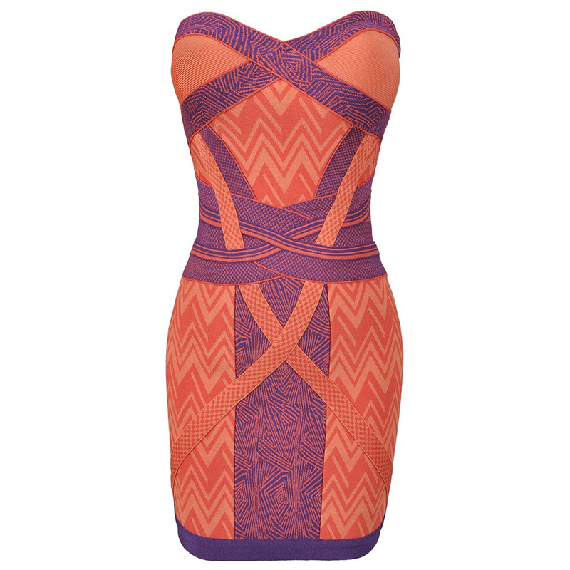 Bandage Kleid orange lila S – noomi mode