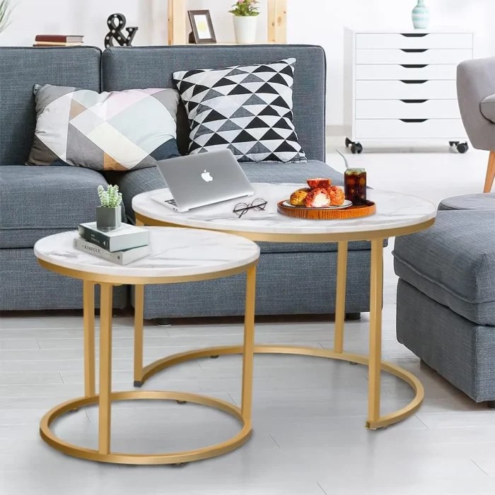 aboxoo-Coffee-Table-Nesting-White-Set-of-2-Side-Set-Golden-Frame-Circular-and-Marble-Pattern-4.webp