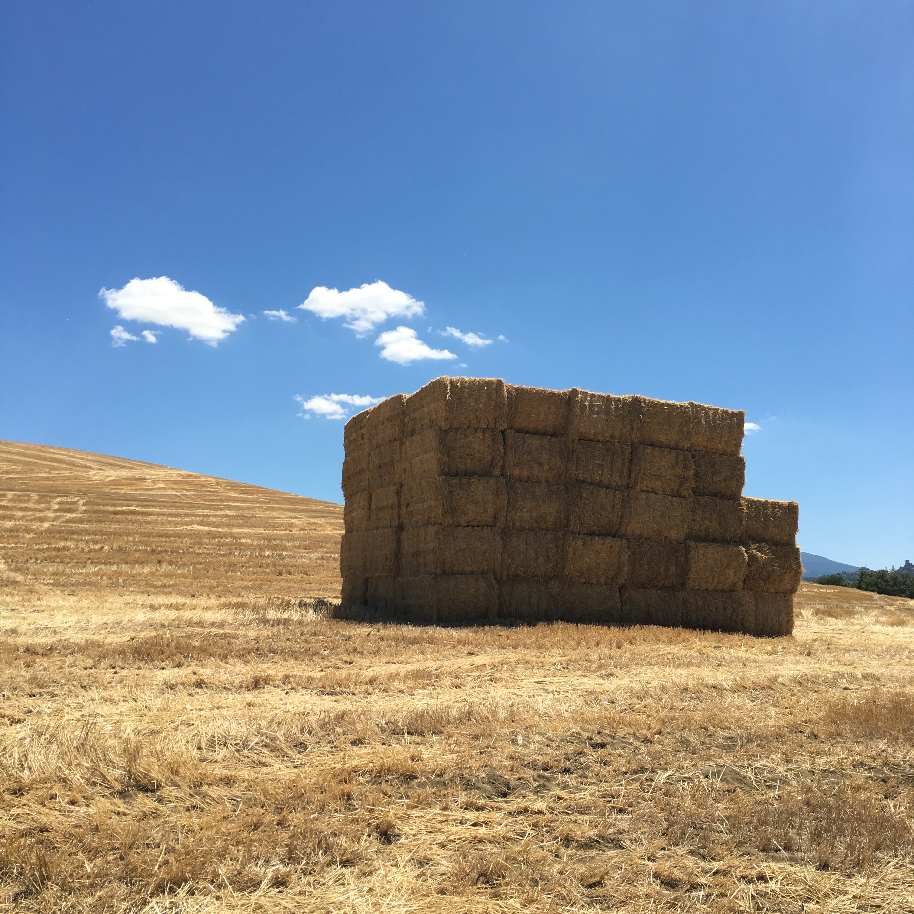 Modern sculpture like square bales