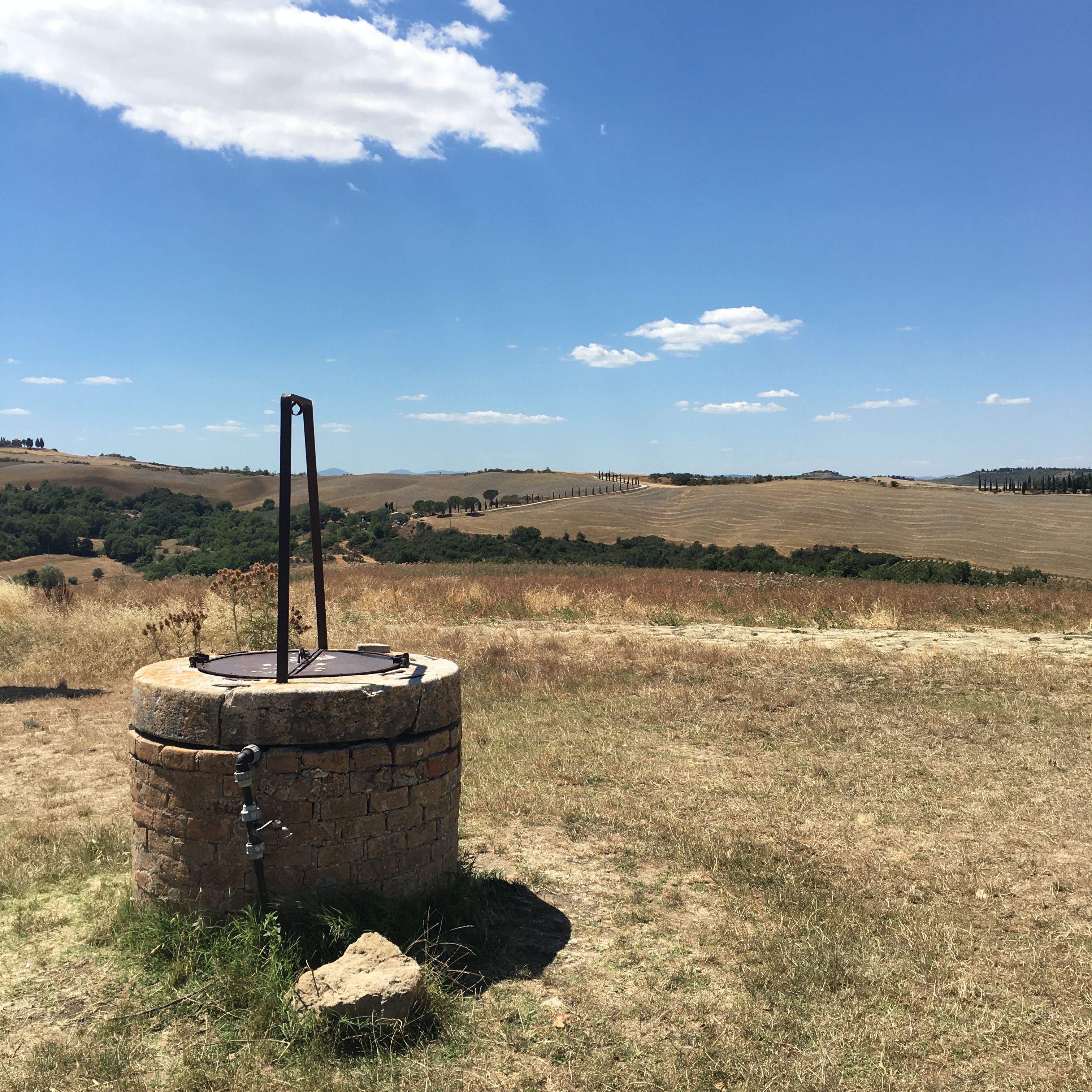 Waterwell in perfect distance from chapel