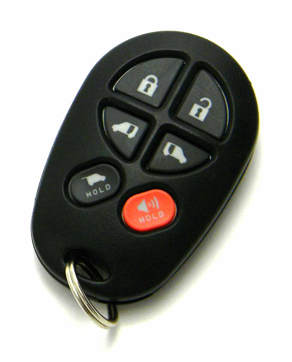2004-2018 toyota sienna 6-button key fob remote (gq43vt20t, 89742-ae050